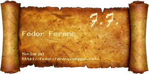 Fedor Ferenc névjegykártya